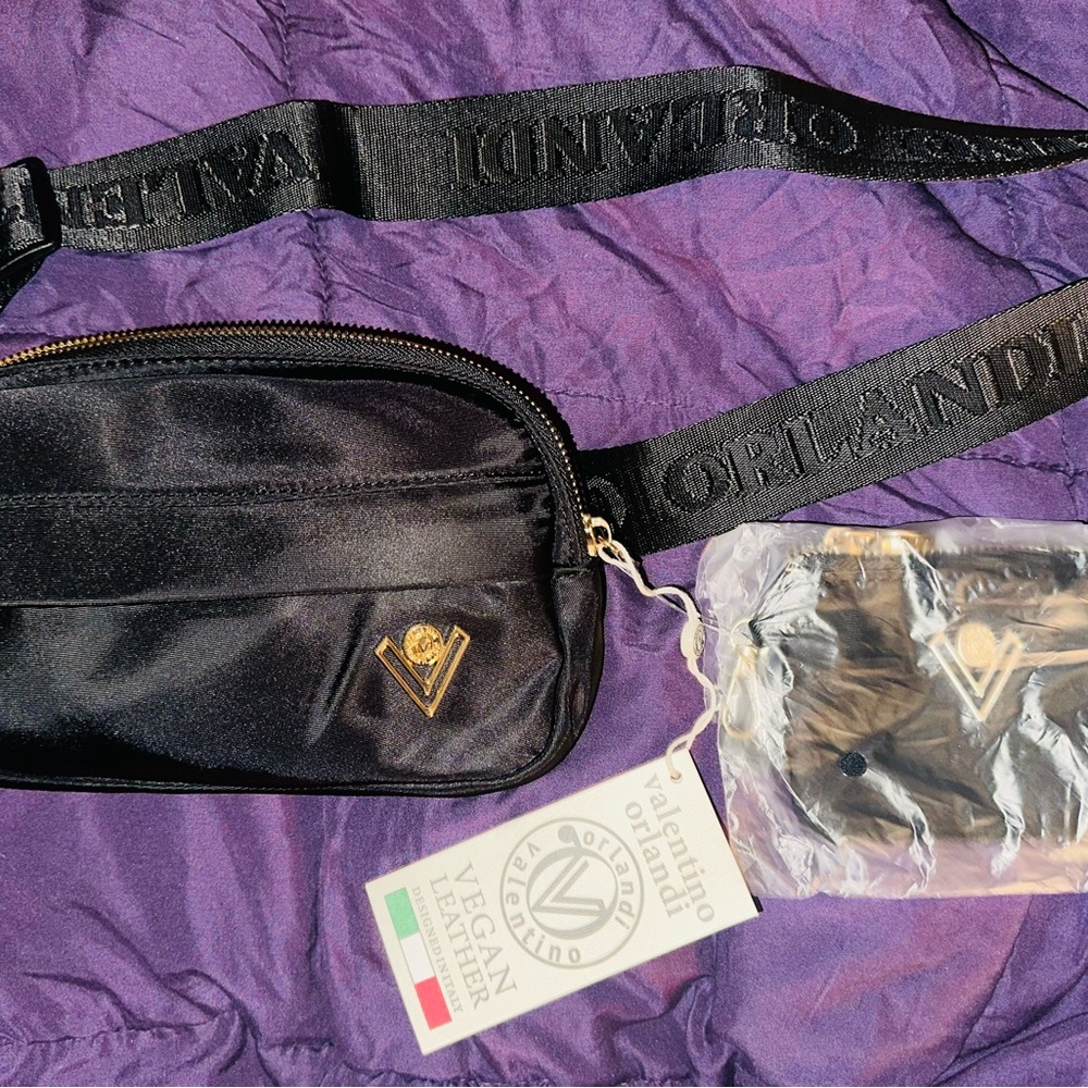 Valentino Orlandi Black Belt Bag With Wallet